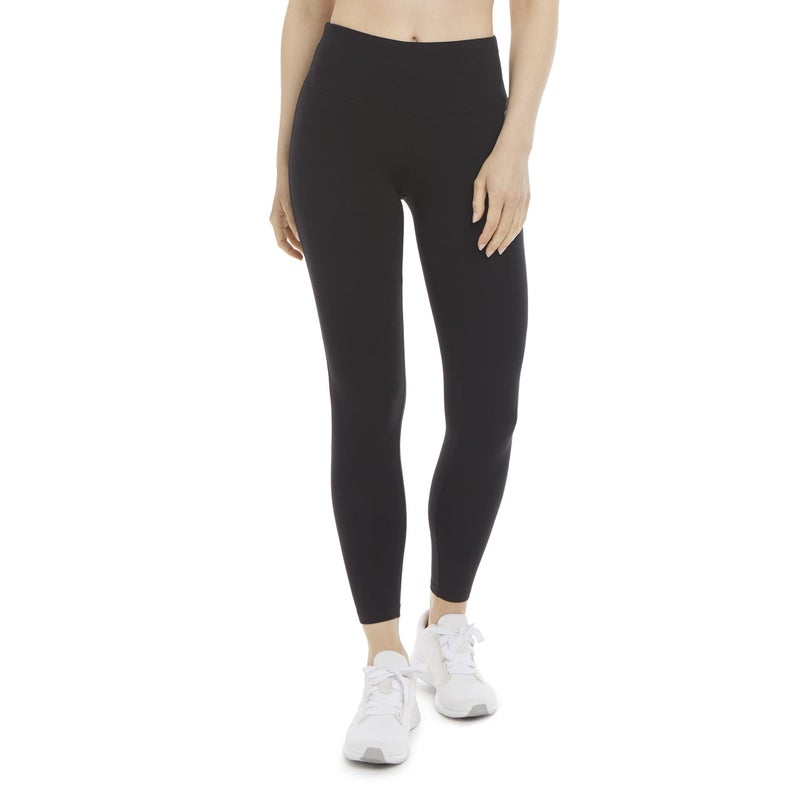 Energy Zone Women's Cotton Stretch High Waist Ankle Legging, Deep Black, X-Large